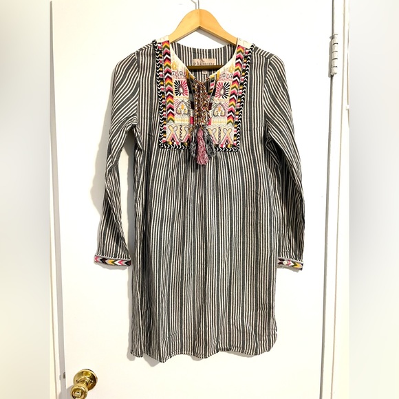 Philosophy Striped Embroidered Dress - Picture 1 of 5